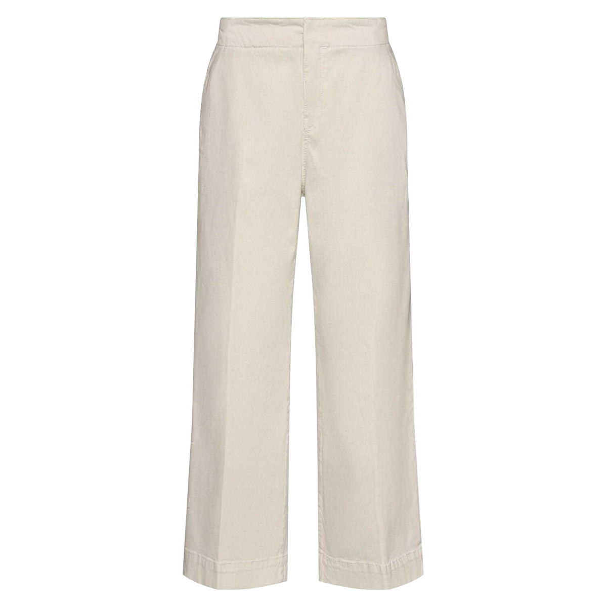 White - Front - Boss Womens-Ladies Tahiana Cotton Straight Trousers