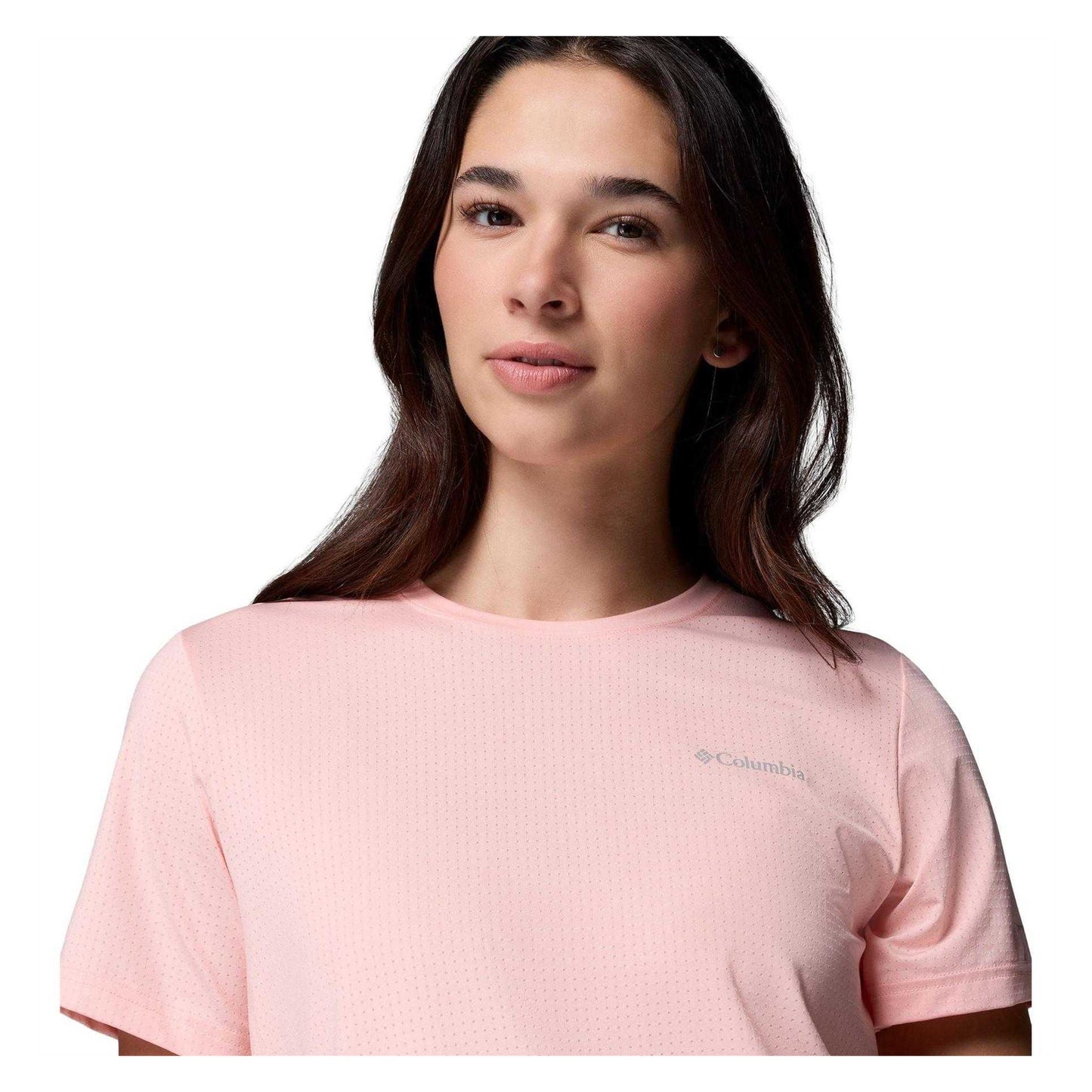 Pink - Side - Columbia Womens-Ladies Wild Springs Performance T-Shirt