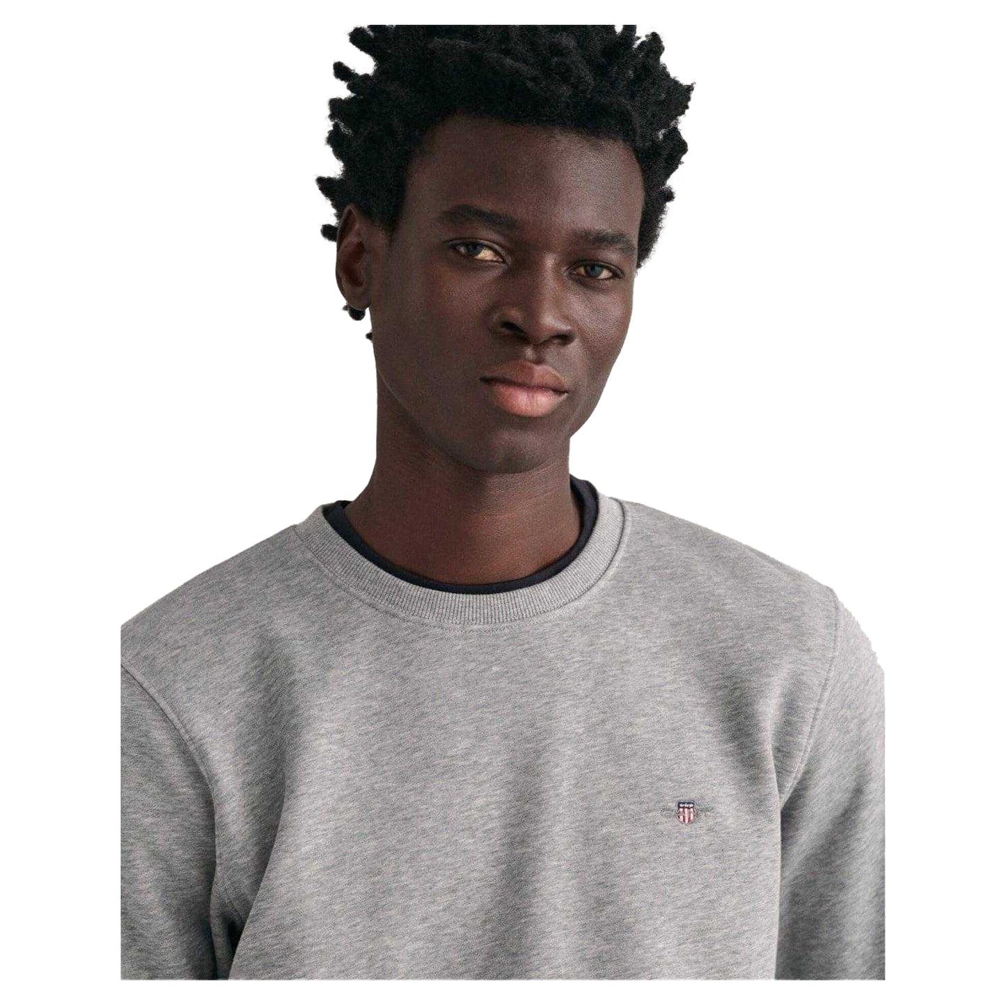 Grey - Side - Gant Mens Crew Neck Sweatshirt