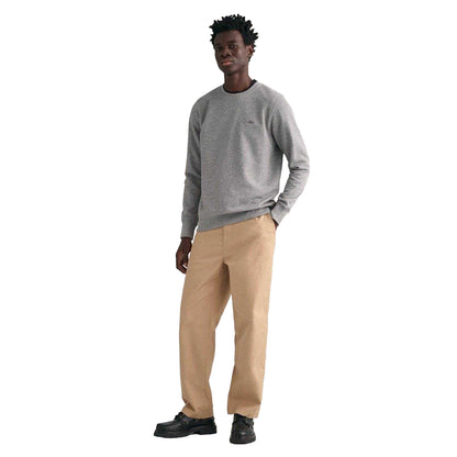 Grey - Pack Shot - Gant Mens Crew Neck Sweatshirt