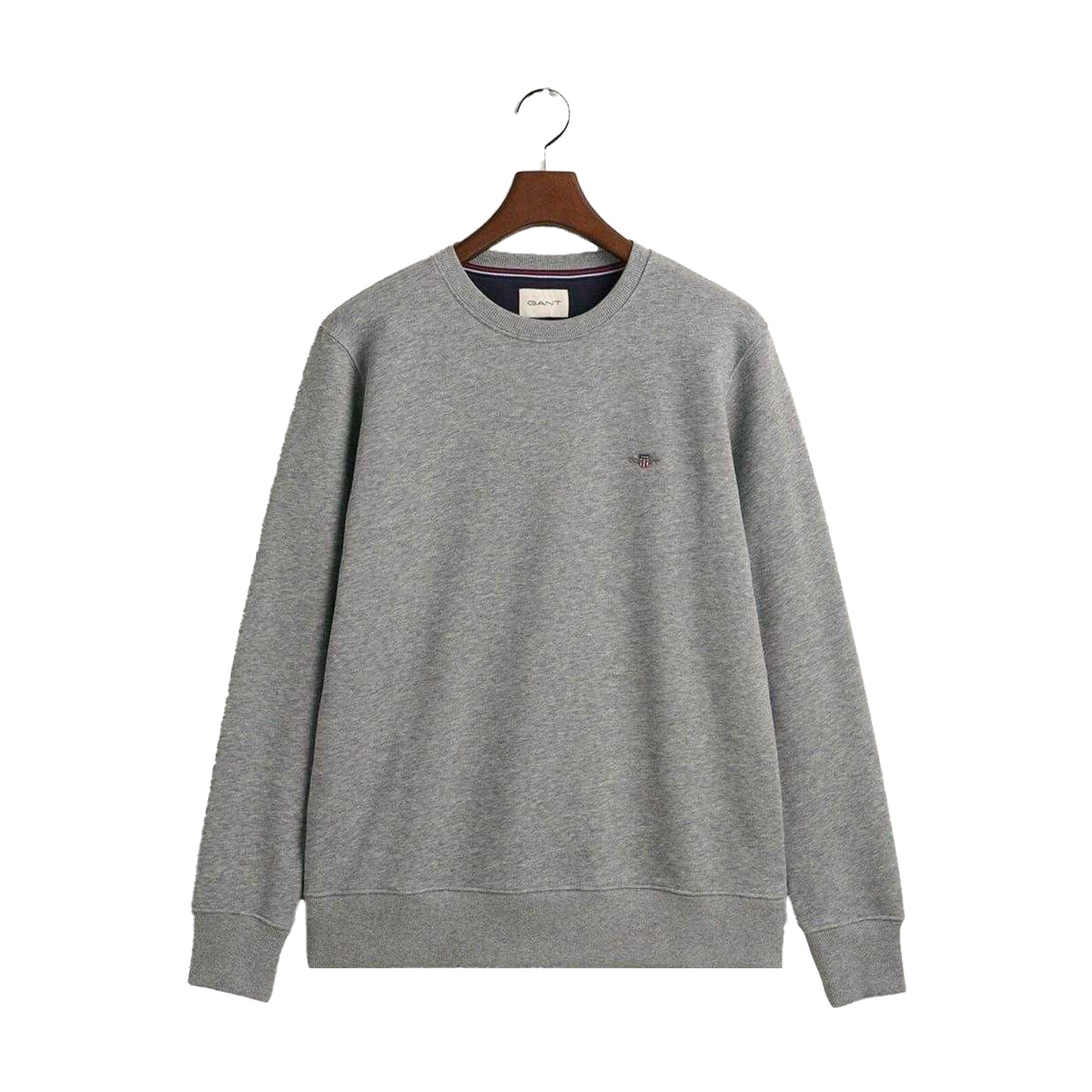 Grey - Front - Gant Mens Crew Neck Sweatshirt