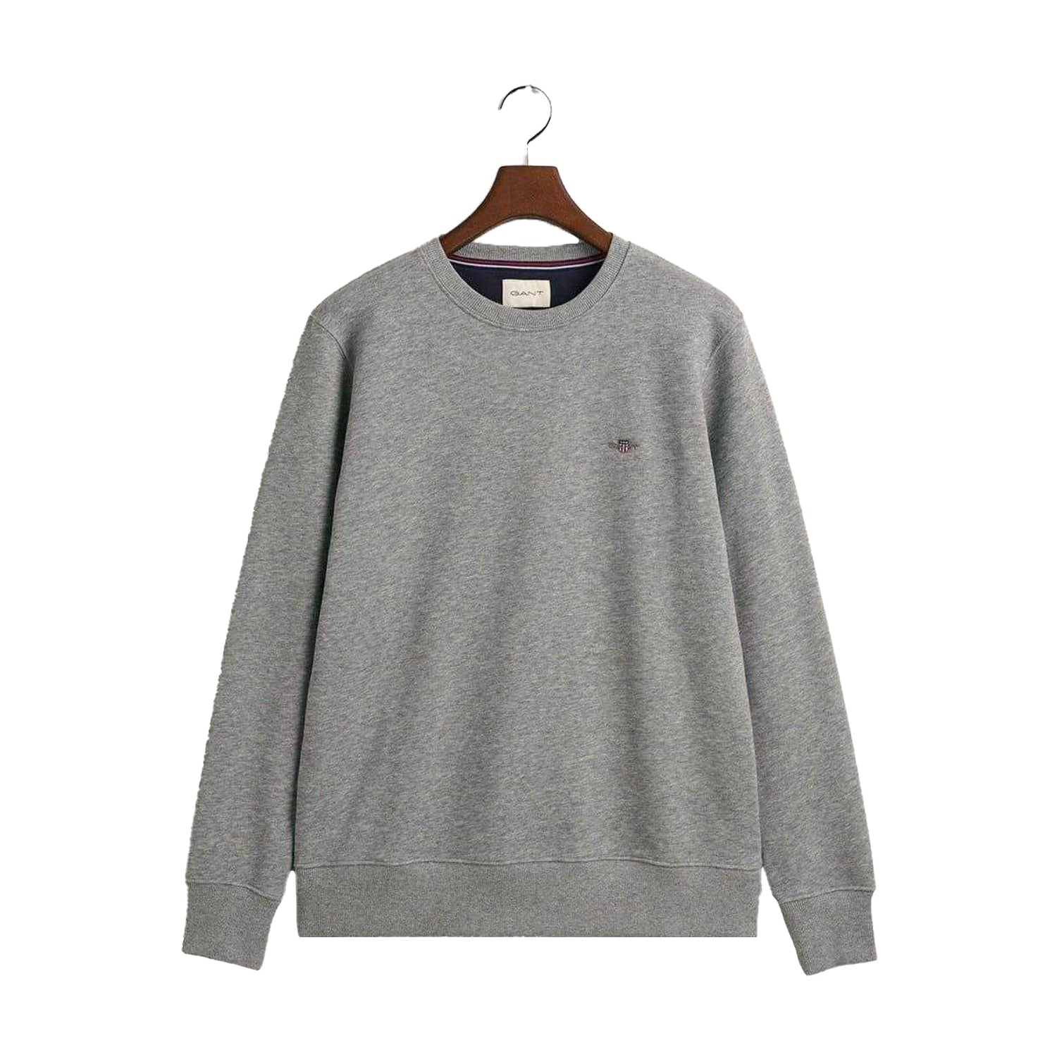 Grey - Front - Gant Mens Crew Neck Sweatshirt