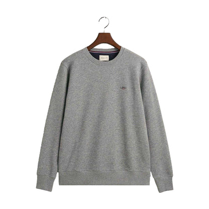 Grey - Front - Gant Mens Crew Neck Sweatshirt