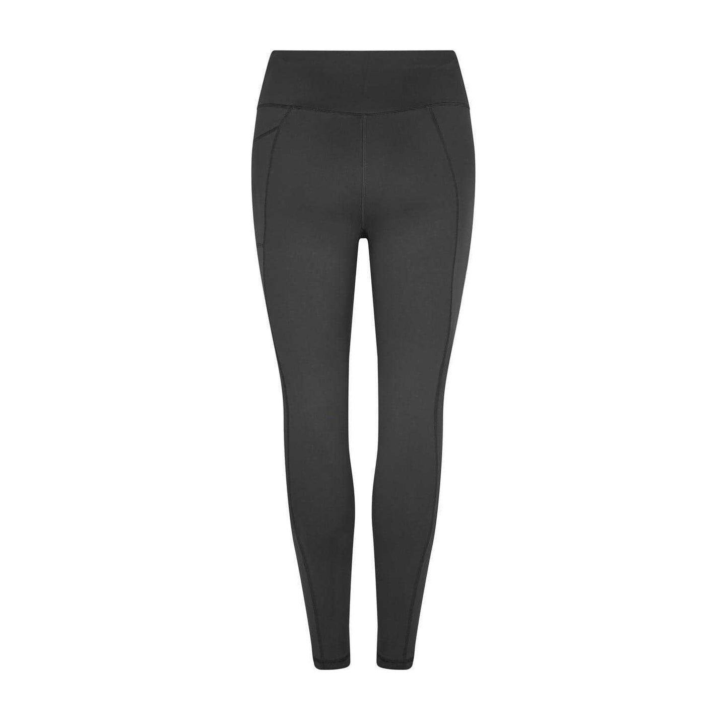 Grey - Back - Red Run Womens-Ladies Sculpting Leggings
