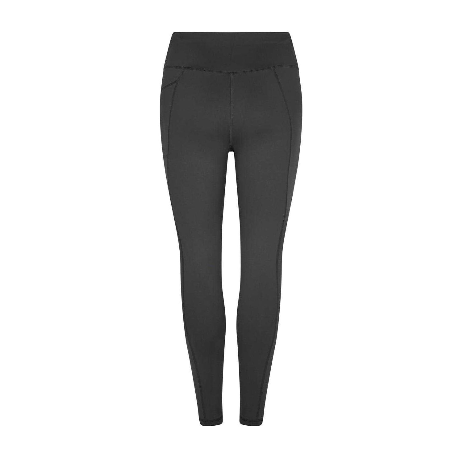 Grey - Back - Red Run Womens-Ladies Sculpting Leggings