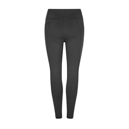 Grey - Back - Red Run Womens-Ladies Sculpting Leggings