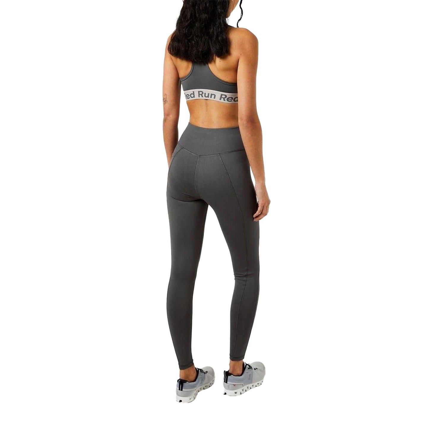 Grey - Side - Red Run Womens-Ladies Sculpting Leggings