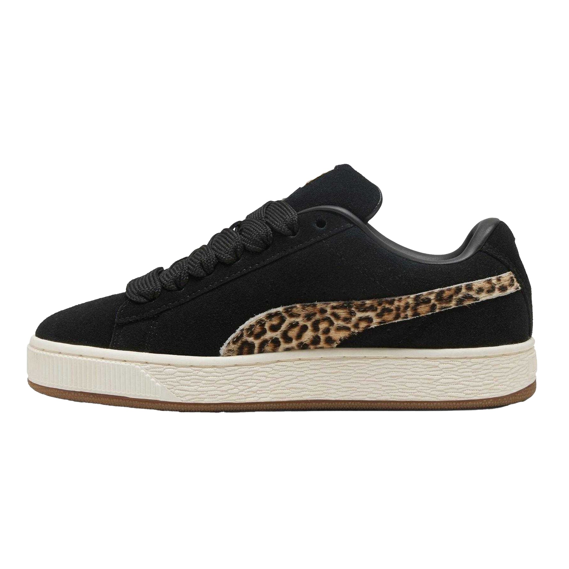 Black-Brown - Back - Puma Womens-Ladies XL Leo Leopard Print Suede Trainers
