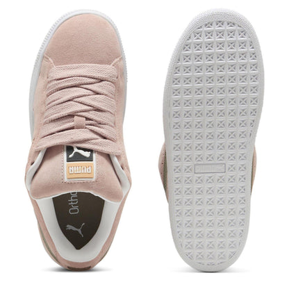 Pink-White - Side - Puma Womens-Ladies XL Leo Leopard Print Suede Trainers