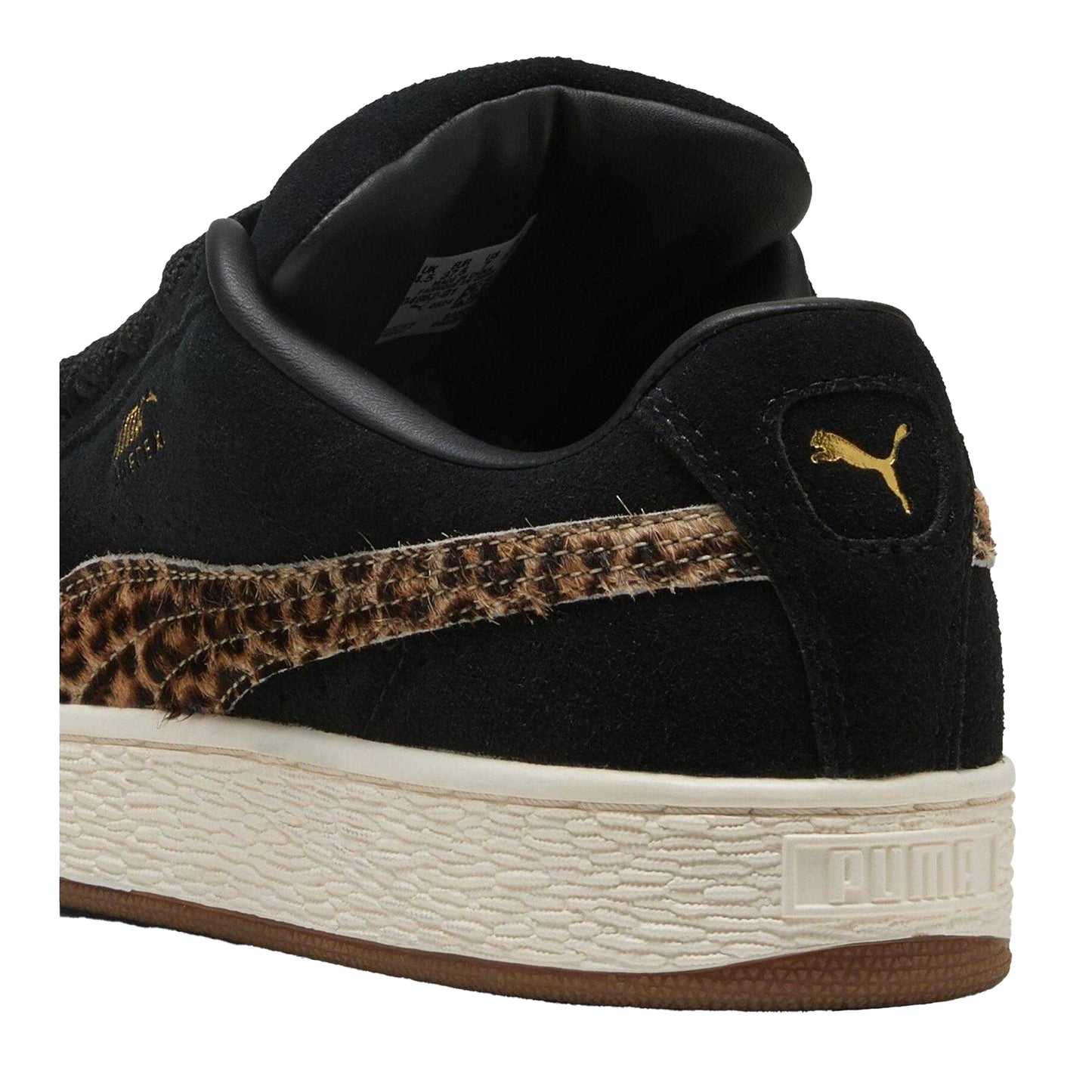 Black-Brown - Pack Shot - Puma Womens-Ladies XL Leo Leopard Print Suede Trainers