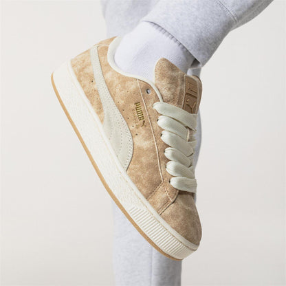 Off White - Front - Puma Womens-Ladies XL Leo Leopard Print Suede Trainers