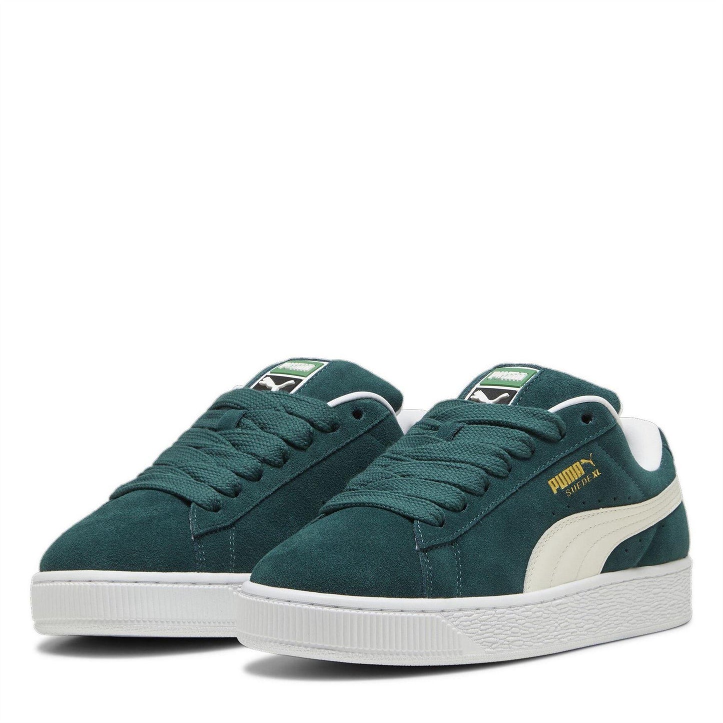 Green-White - Front - Puma Womens-Ladies XL Leo Leopard Print Suede Trainers