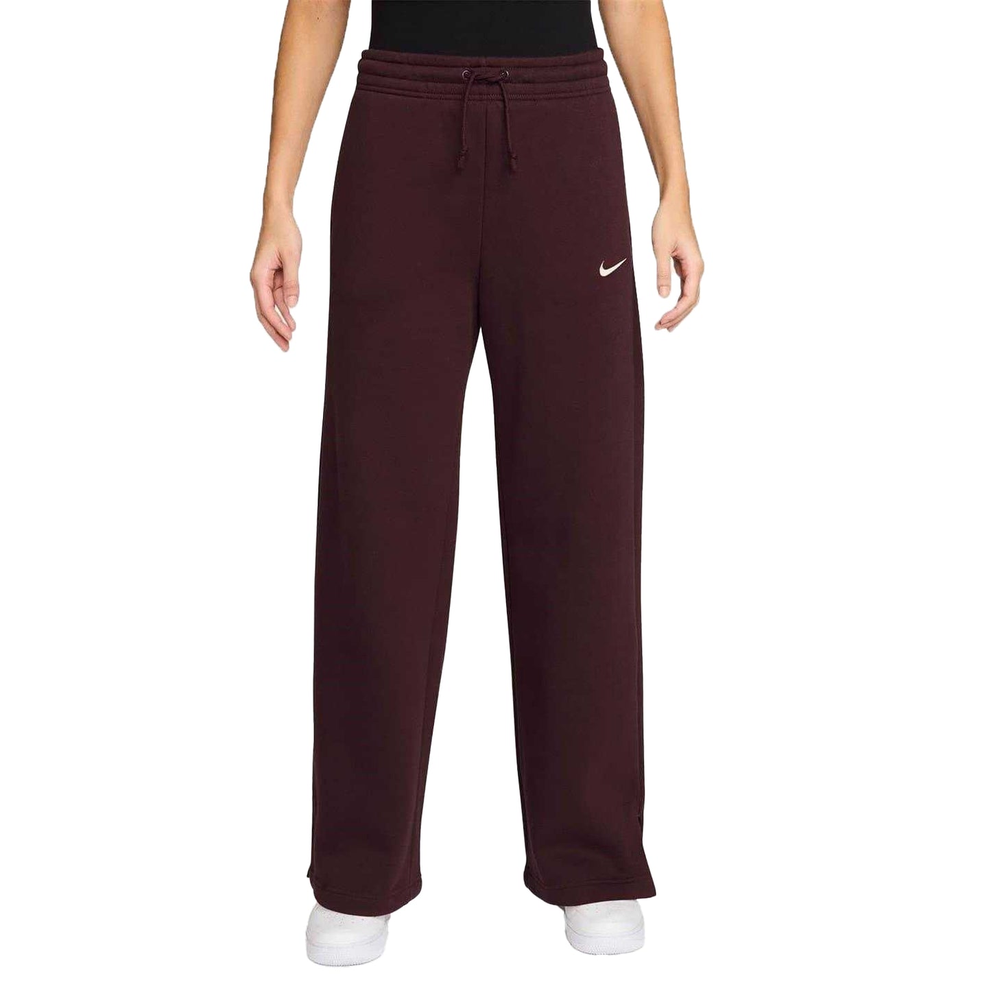 Burgundy - Front - Nike Womens-Ladies High Waist Sweatpants