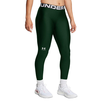 Green - Side - Under Armour Womens-Ladies HeatGear Leggings