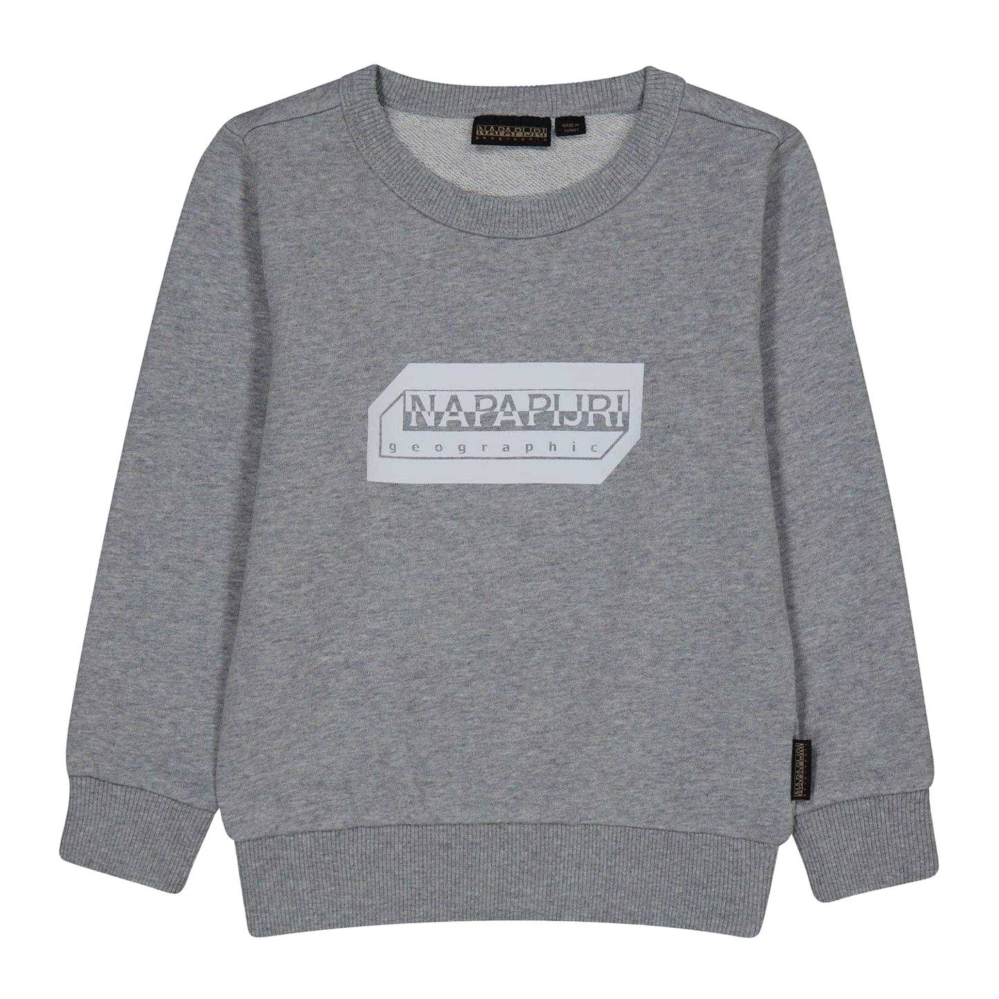 Grey - Front - Napapijri Childrens-Kids Kitik Print Logo Sweatshirt