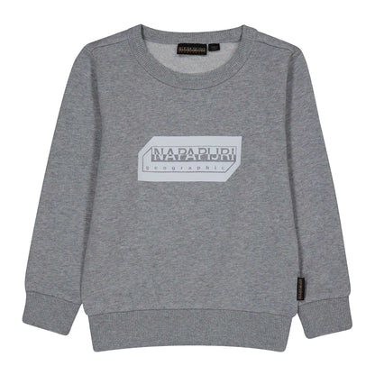 Grey - Front - Napapijri Childrens-Kids Kitik Print Logo Sweatshirt