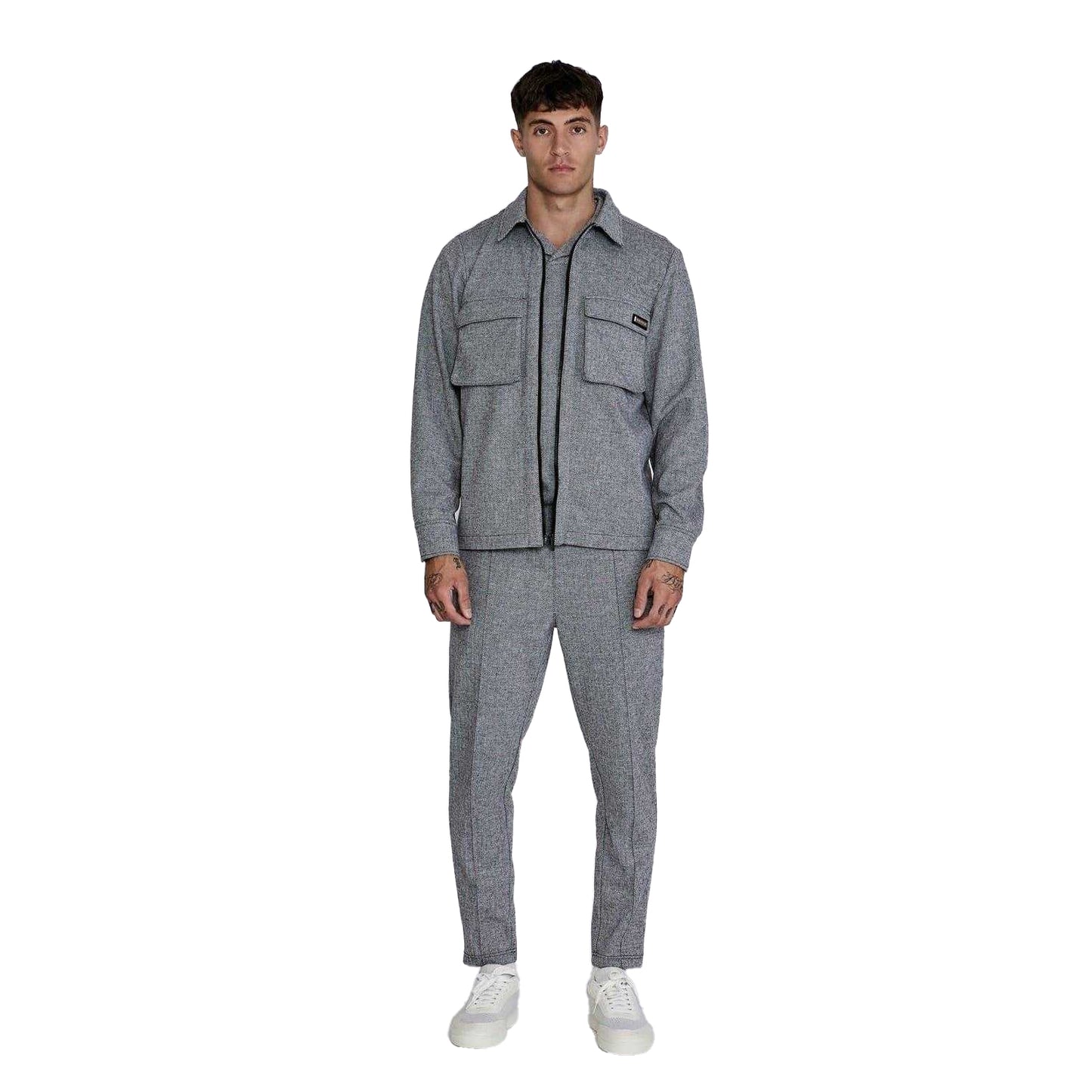 Grey - Pack Shot - SikSilk Mens Overshirt