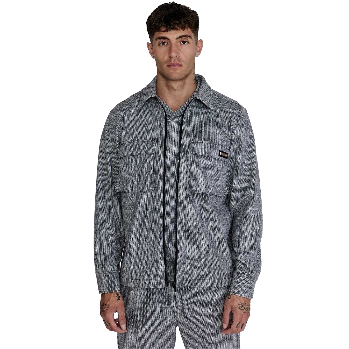 Grey - Front - SikSilk Mens Overshirt