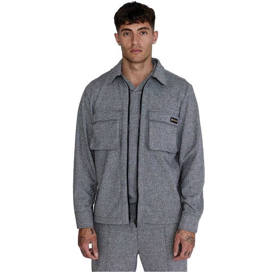 Grey - Front - SikSilk Mens Overshirt