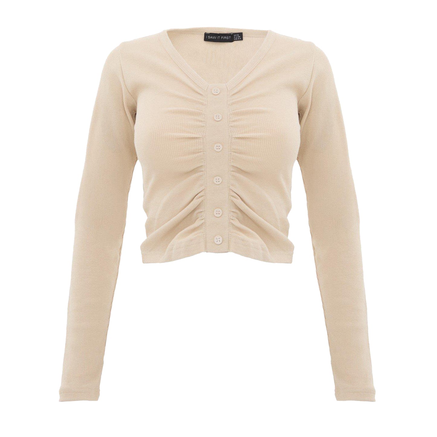 Stone - Front - I Saw It First Womens-Ladies Ruched Ribbed Top