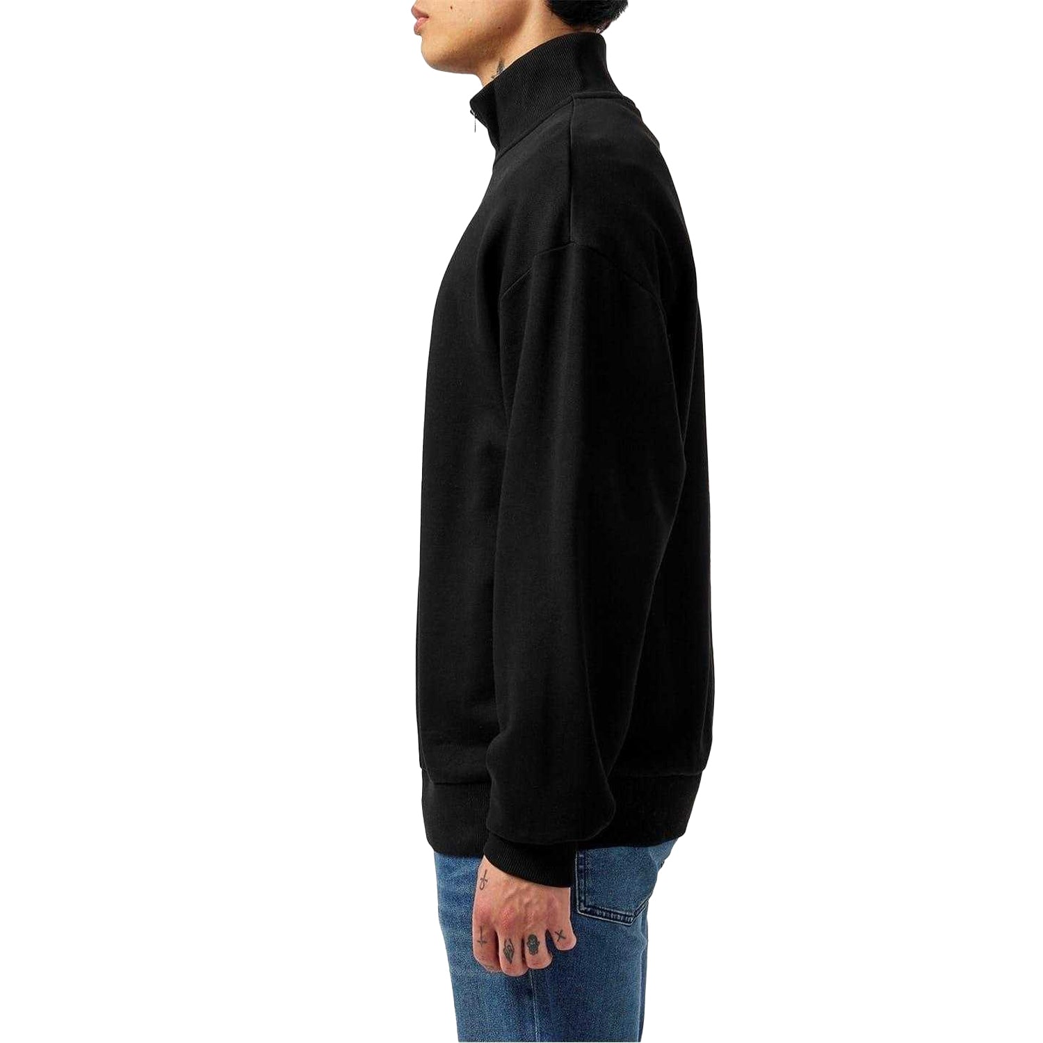 Black - Side - Hugo Mens Fleece Sweatshirt