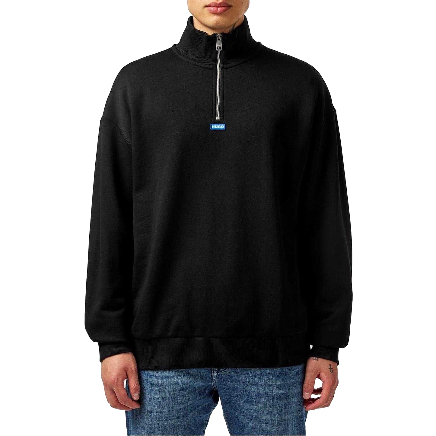 Black - Lifestyle - Hugo Mens Fleece Sweatshirt