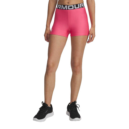 Super Pink - Front - Under Armour Womens-Ladies HeatGear Compression Shorts