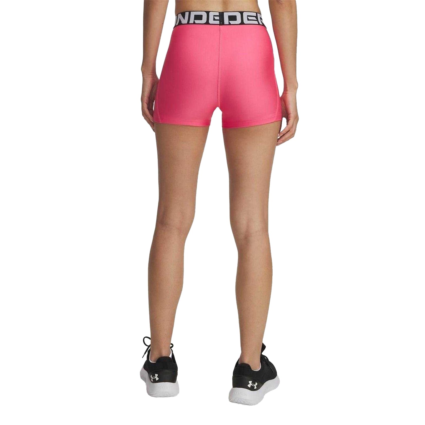 Super Pink - Back - Under Armour Womens-Ladies HeatGear Compression Shorts