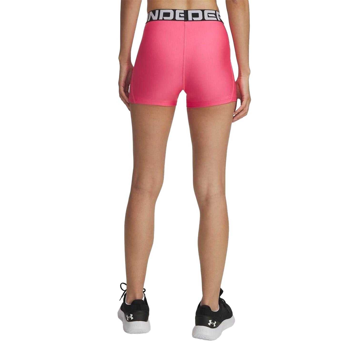 Super Pink - Back - Under Armour Womens-Ladies HeatGear Compression Shorts