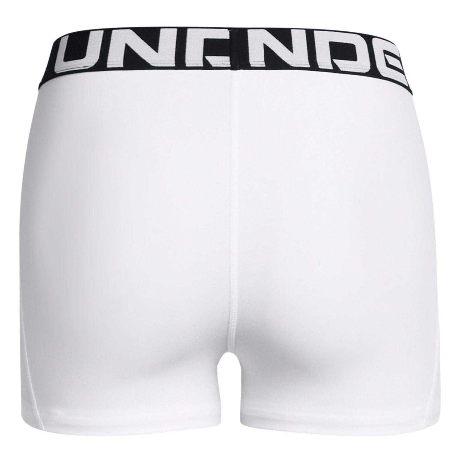 White - Back - Under Armour Womens-Ladies HeatGear Compression Shorts