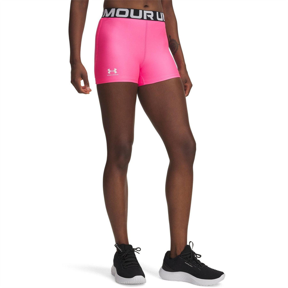 Pink - Front - Under Armour Womens-Ladies HeatGear Compression Shorts