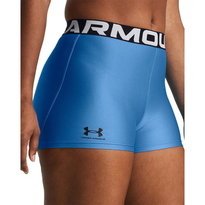 Blue - Close up - Under Armour Womens-Ladies HeatGear Compression Shorts