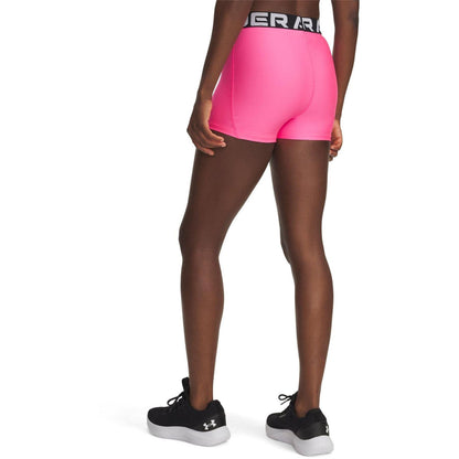 Pink - Back - Under Armour Womens-Ladies HeatGear Compression Shorts