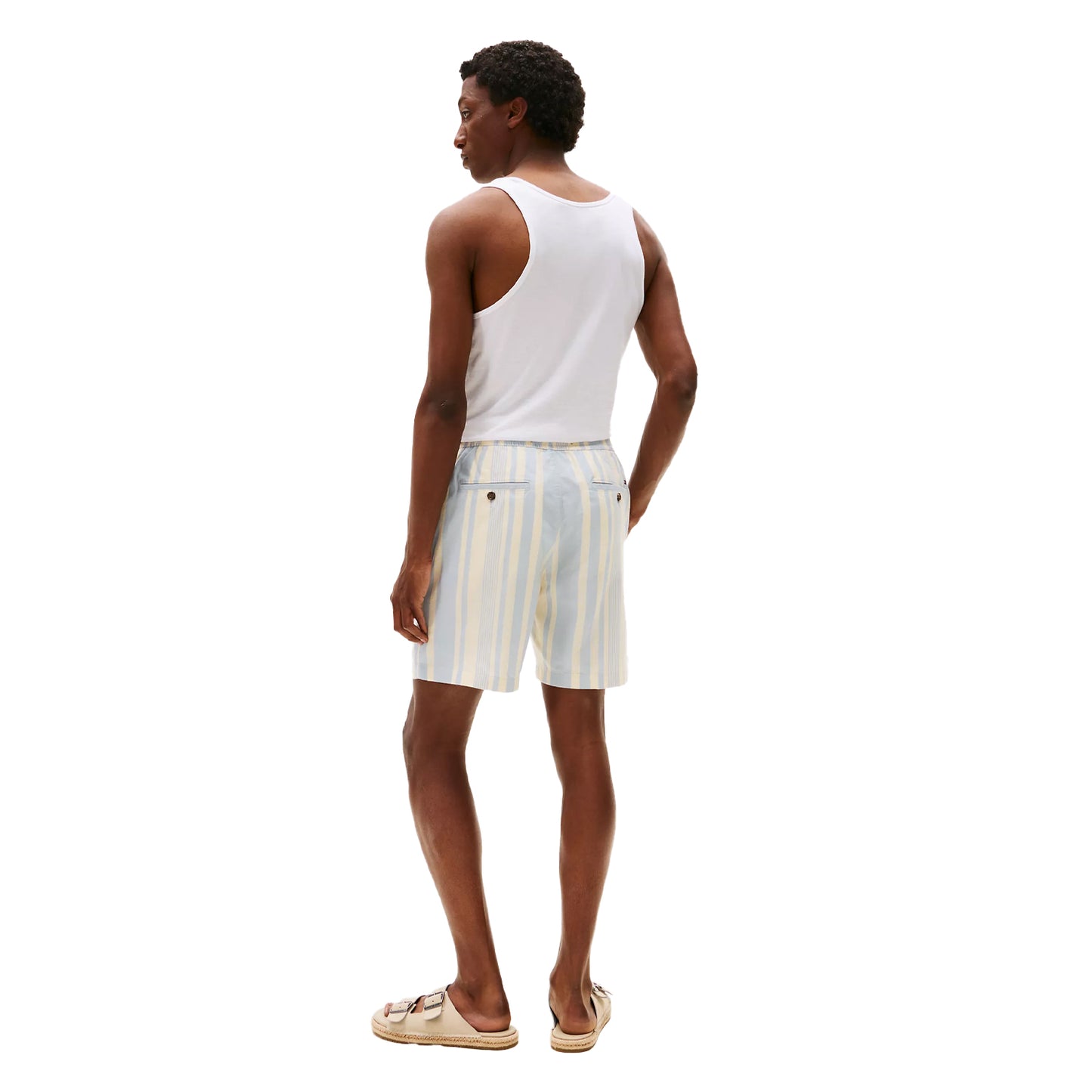 Breezy Blue - Back - Tommy Hilfiger Mens Striped Shorts