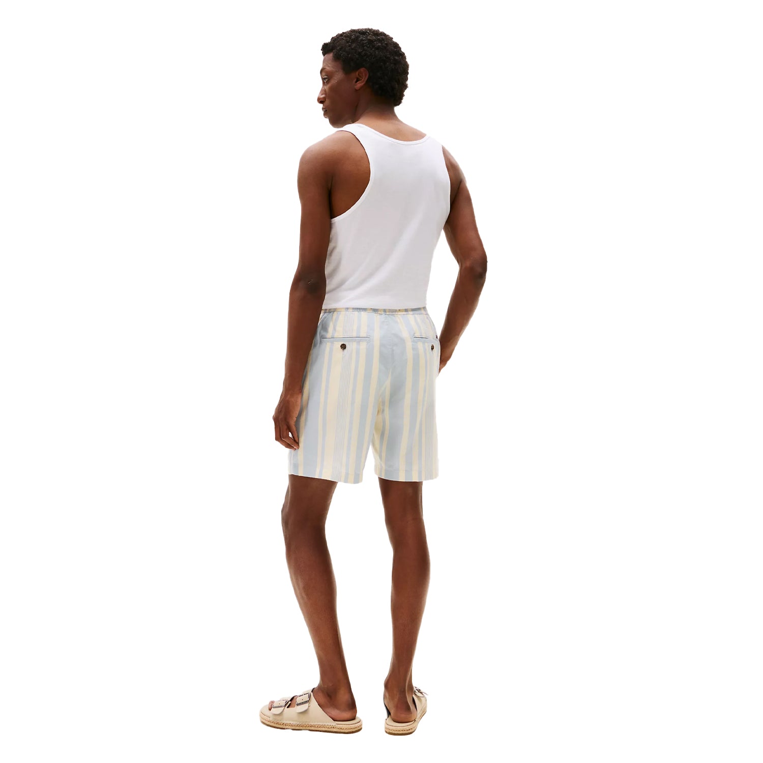 Breezy Blue - Back - Tommy Hilfiger Mens Striped Shorts