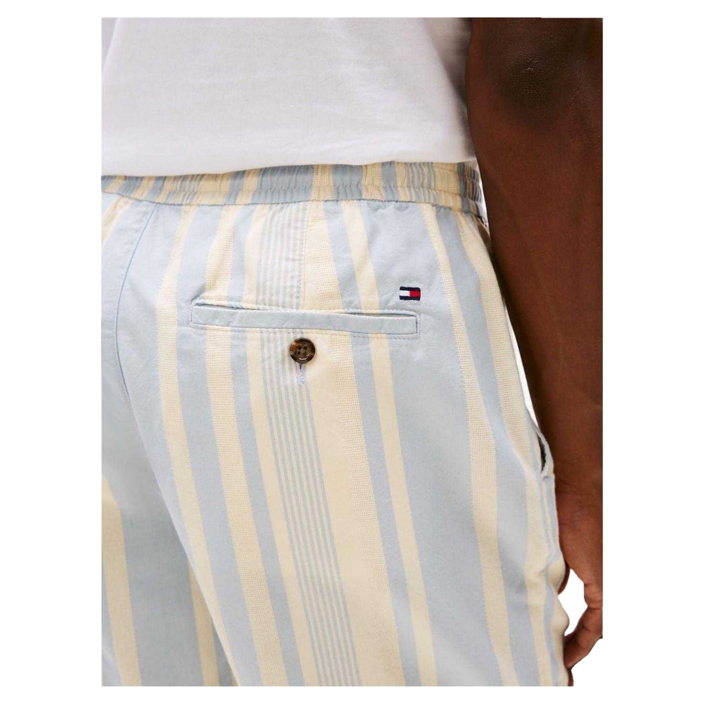 Breezy Blue - Side - Tommy Hilfiger Mens Striped Shorts