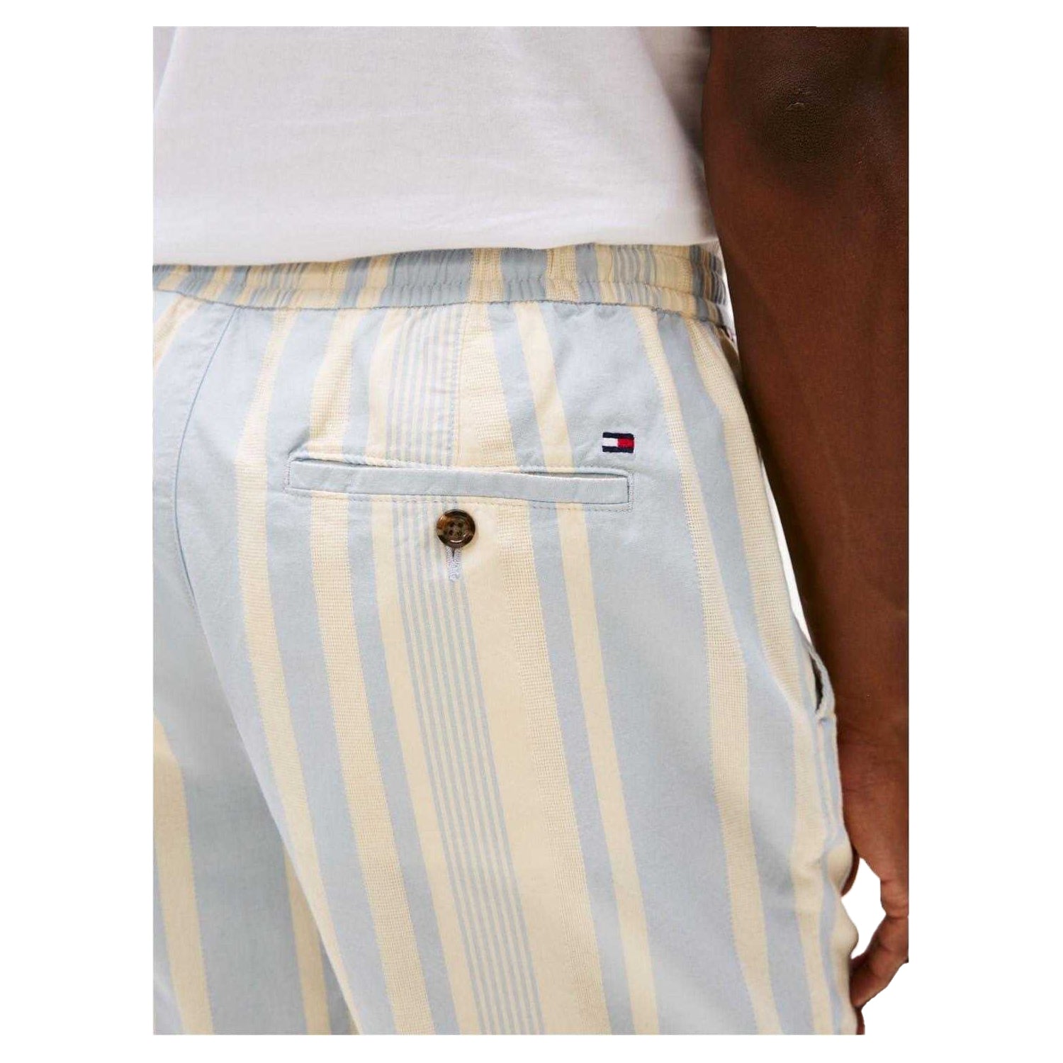 Breezy Blue - Side - Tommy Hilfiger Mens Striped Shorts