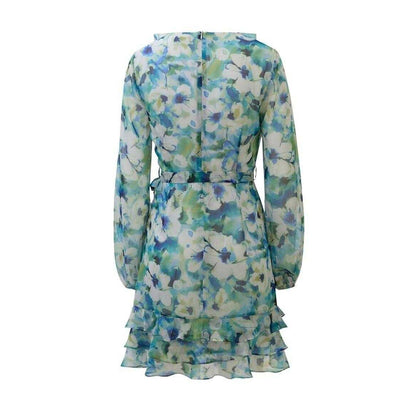 Blue-Green - Back - Bardot Womens-Ladies Frill Chiffon Wrap Dress