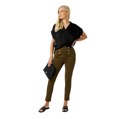 Khaki Green - Lifestyle - Biba Womens-Ladies Ponte Slim Leggings