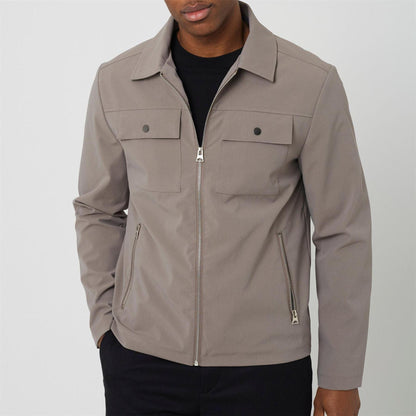 Taupe - Front - Brave Soul Mens Overshirt