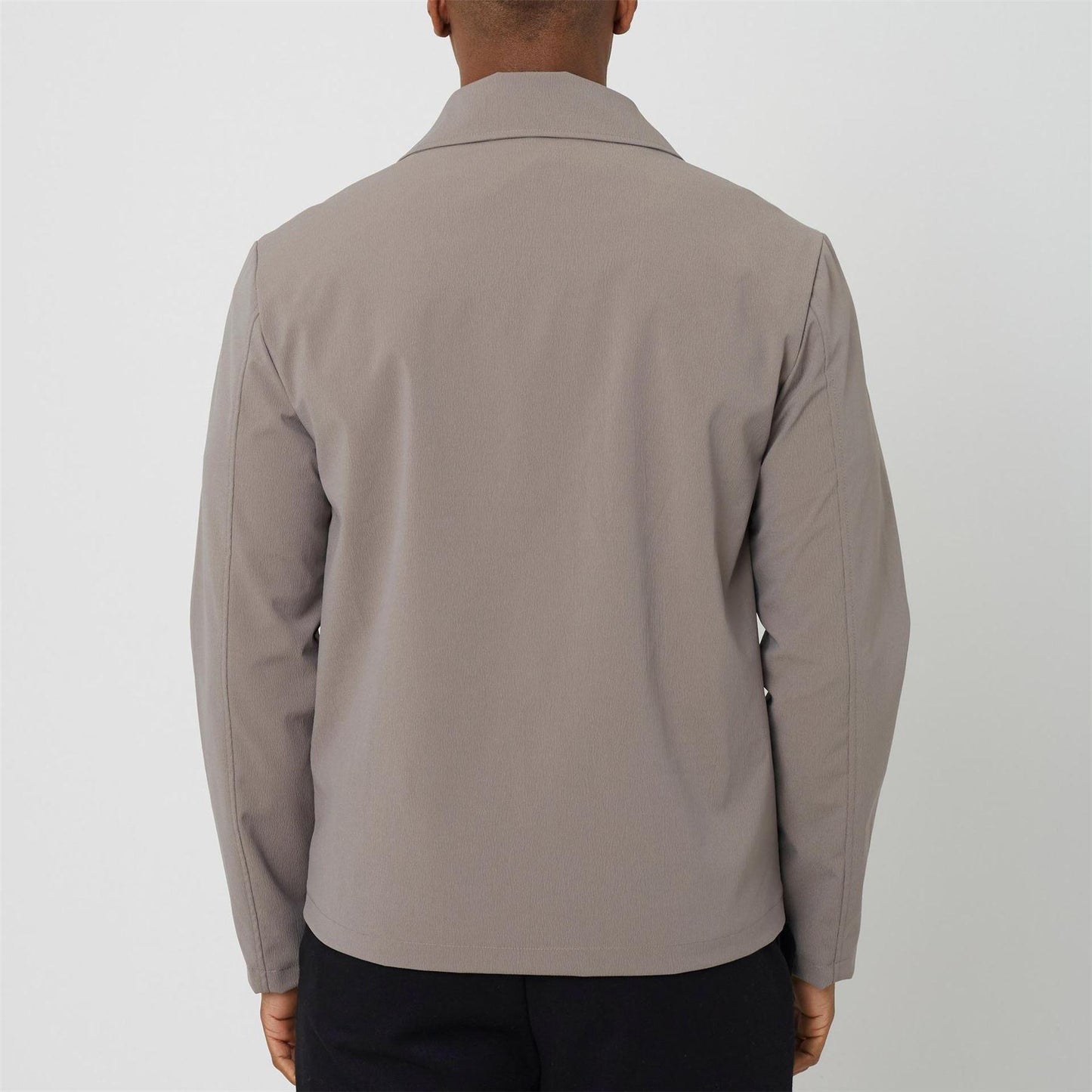 Taupe - Back - Brave Soul Mens Overshirt