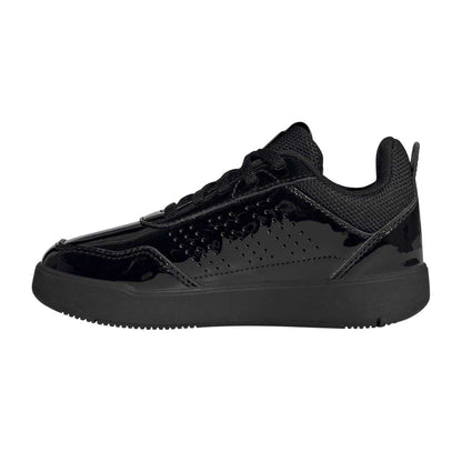 Black Patent - Side - Adidas Childrens-Kids Tensaur Trainers