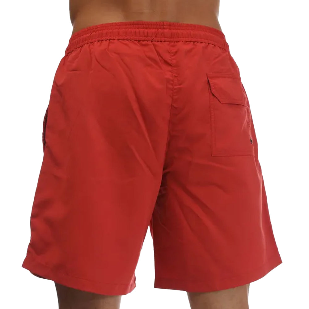 Red - Back - Heron Preston Mens Nylon Swim Shorts