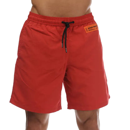 Red - Front - Heron Preston Mens Nylon Swim Shorts