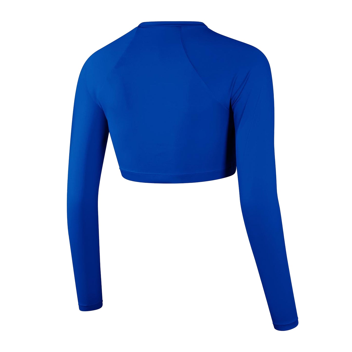 Blue - Back - Speedo Womens-Ladies Jersey Raglan Athletic Crop Top