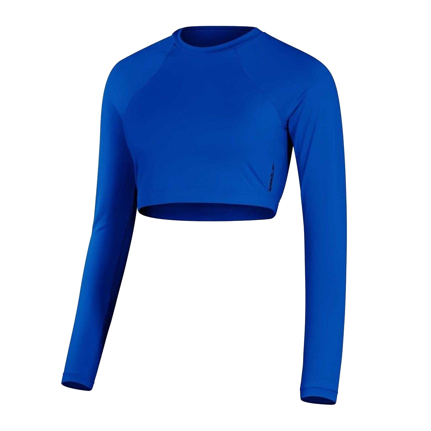 Blue - Front - Speedo Womens-Ladies Jersey Raglan Athletic Crop Top