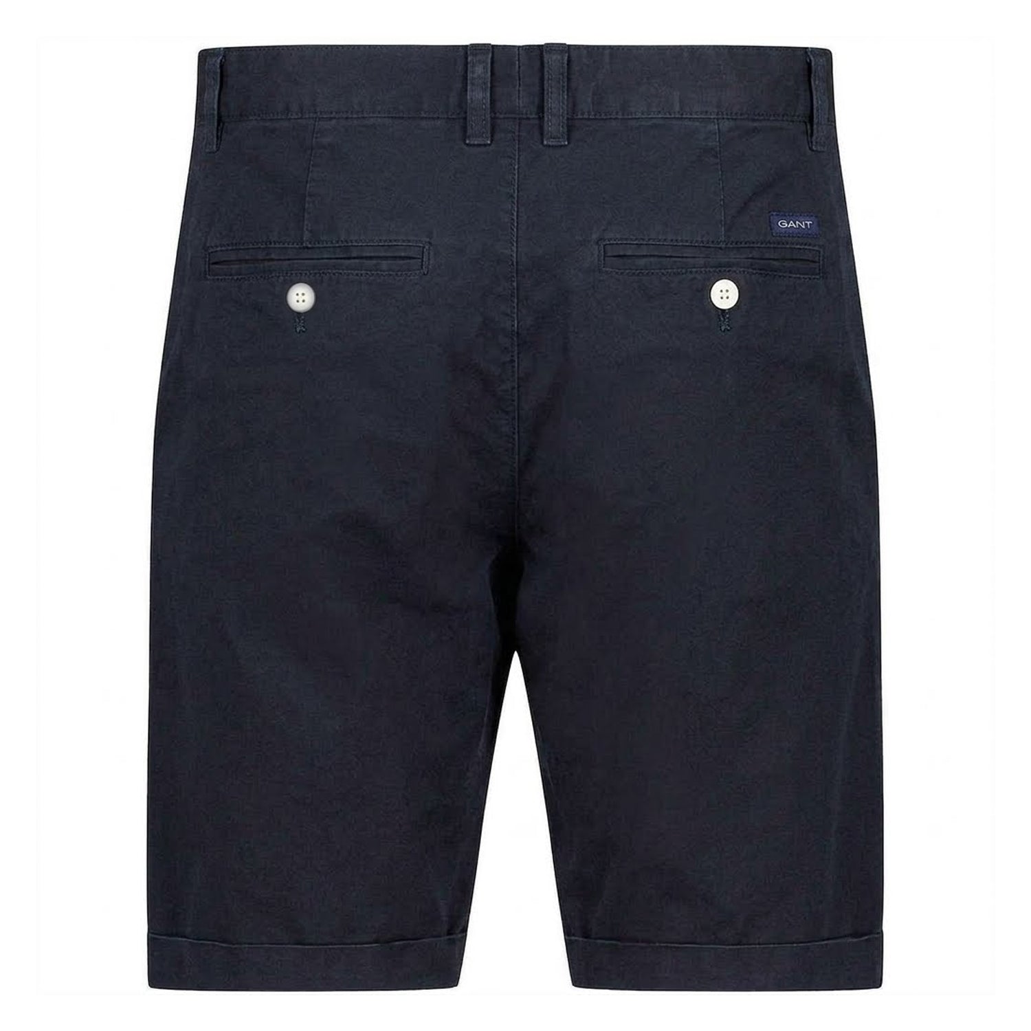 Blue - Back - Gant Mens Sunfaded Cotton Chino Shorts