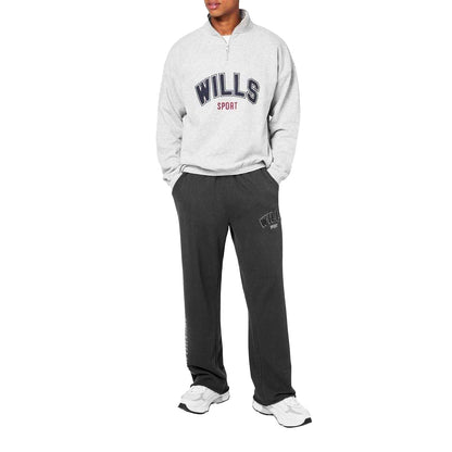 Ice Marl - Lifestyle - Jack Wills Unisex Adult Graphic Zip Neck Regular Sweatshirt