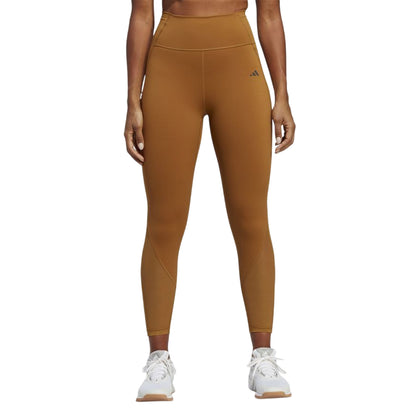 Brown - Side - Adidas Womens-Ladies HIIT Tailored Leggings