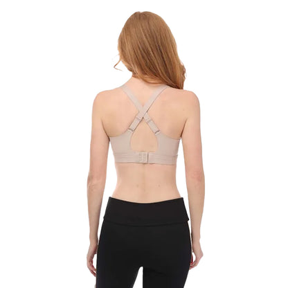Taupe - Back - Adidas Womens-Ladies Tailored Impact Luxe High Support Sports Bra